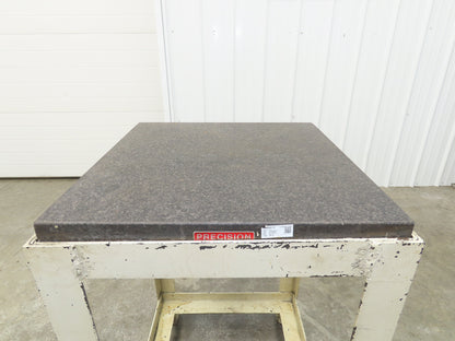 Precision Black Granite Surface Inspection Plate 24 x 24 x 4" Metal Stand