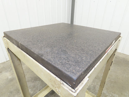 Precision Black Granite Surface Inspection Plate 24 x 24 x 4" Metal Stand