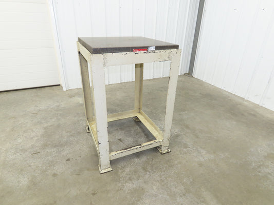 Precision Black Granite Surface Inspection Plate 24 x 24 x 4" Metal Stand