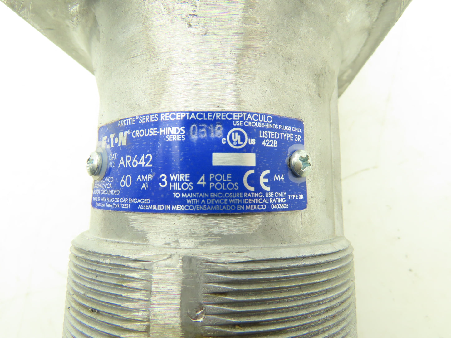 Crouse Hinds AR642/ARE56 Arktite Receptacle & Back Box 60A 3w 4P 600VAC 250VDC