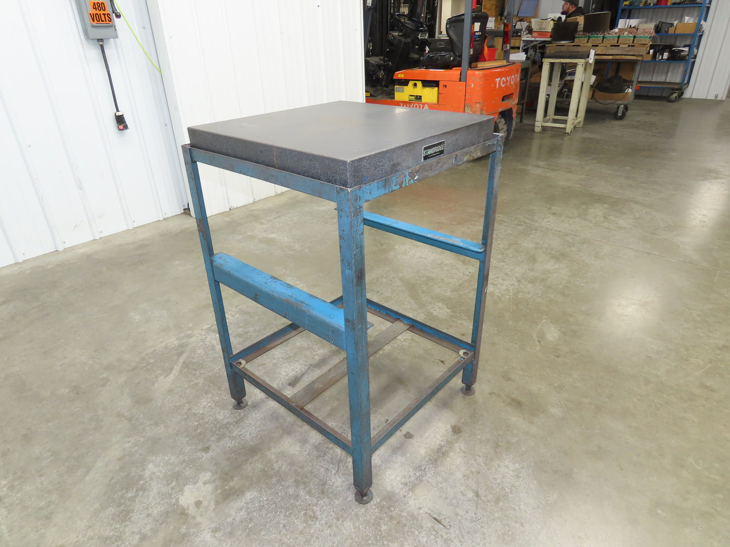 Standridge Black Granite Surface Inspection Plate 24 x 24 x 3" Metal Stand