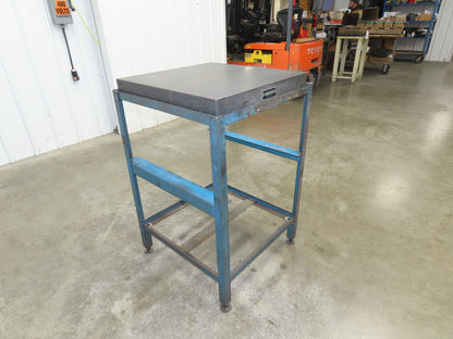 Standridge Black Granite Surface Inspection Plate 24 x 24 x 3" Metal Stand