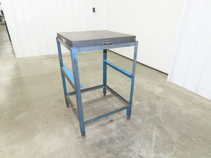 Standridge Black Granite Surface Inspection Plate 24 x 24 x 3" Metal Stand