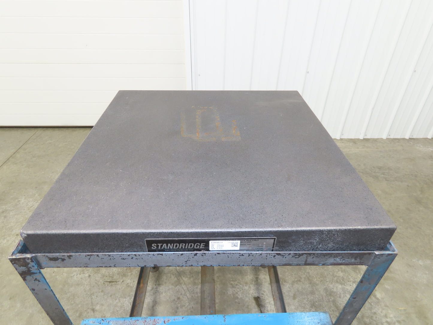 Standridge Black Granite Surface Inspection Plate 24 x 24 x 3" Metal Stand
