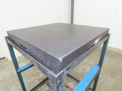 Standridge Black Granite Surface Inspection Plate 24 x 24 x 3" Metal Stand
