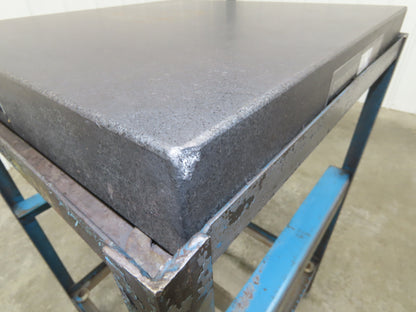 Standridge Black Granite Surface Inspection Plate 24 x 24 x 3" Metal Stand