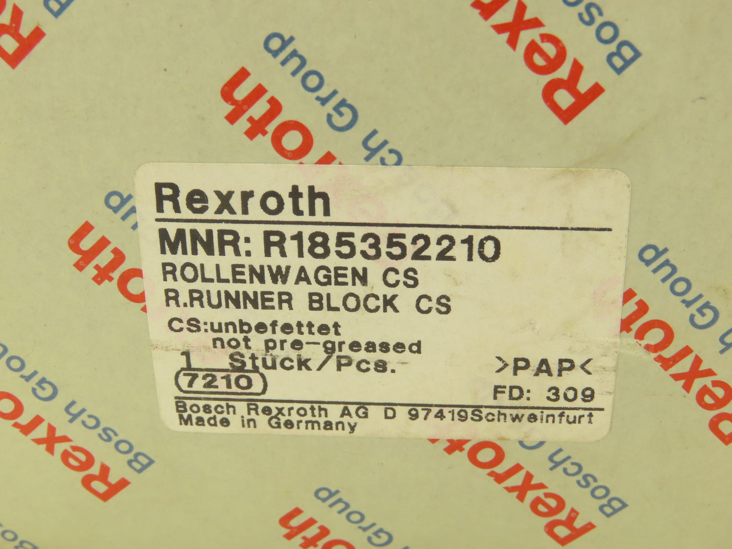 Star Rexroth R185352210 Ball Bearing Runner Linear Rail Block Size 55
