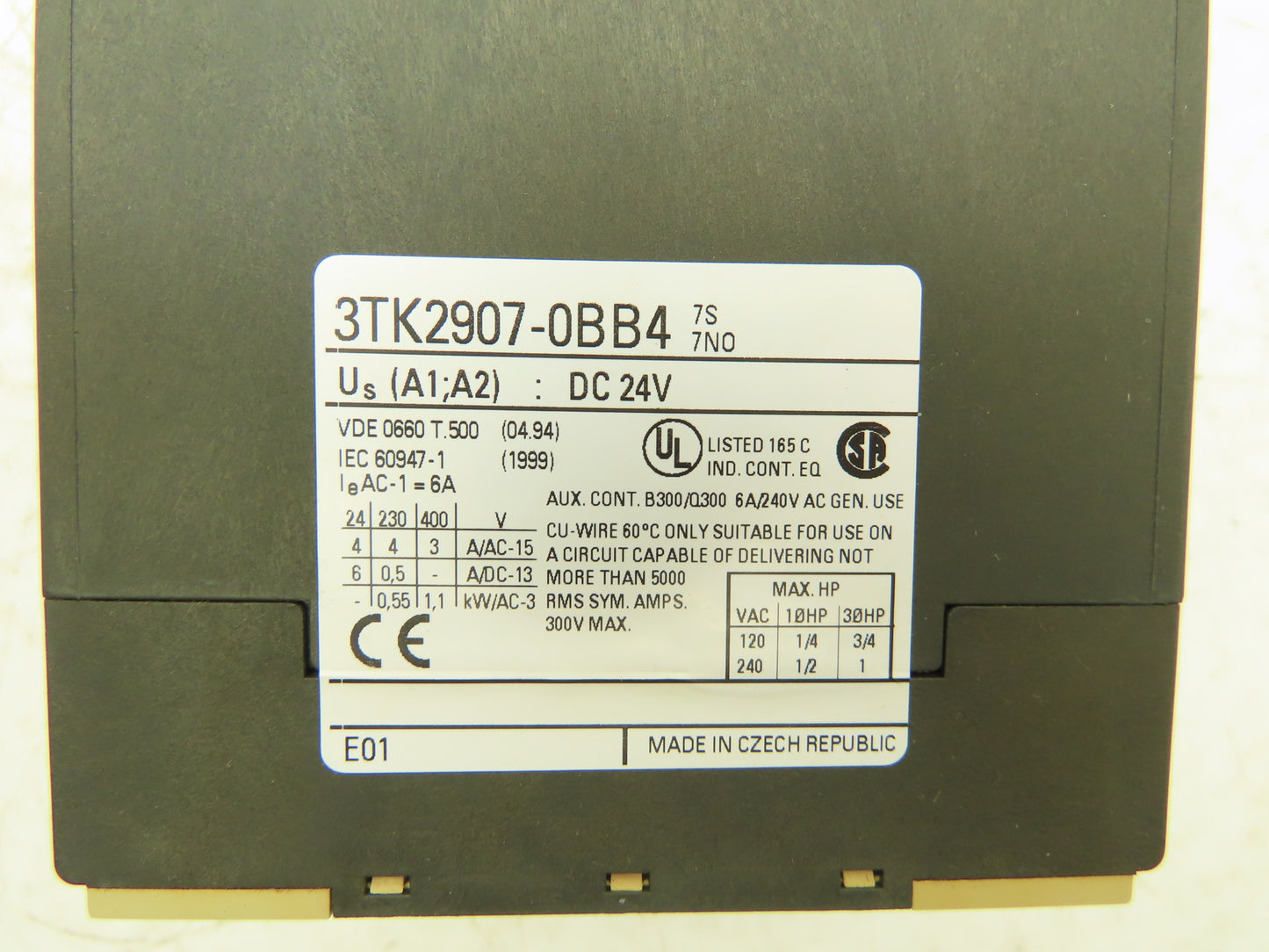 Siemens 3TK2907-0BB4 Safety Relay Module Auxiliary Contact Lot of 2