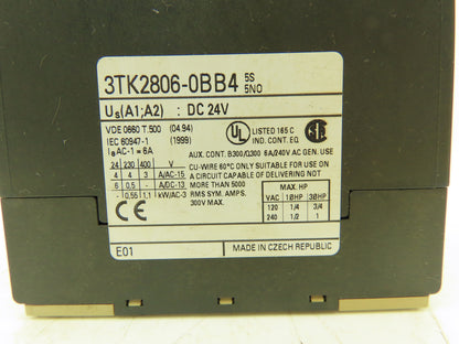 Siemens 3TK2806-0BB4 Contactor Safety Combination 5NO 1NC Circuit 24VDC