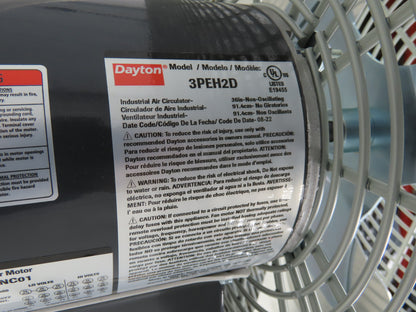 Dayton 3PEH2D Standard Duty Industrial Fan 36" 1/2Hp 208-230/460V 3Ph 1100RPM