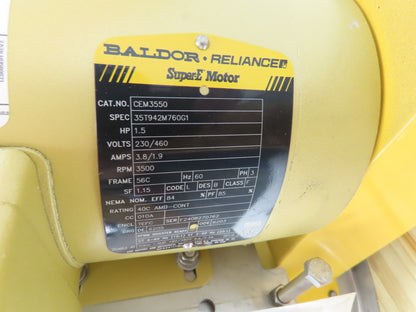 Cincinnati Fan Tubeaxial Fan 15" 2985 RPM 1-1/2Hp 230/460V 3Ph Stainless Belt Dr