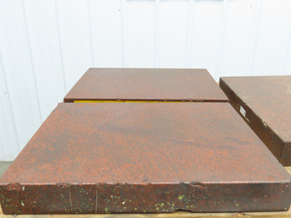 Red Granite Surface Inspection Plate 24 x 18 x 3" Out of Gauge Lot of 3