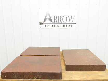 Red Granite Surface Inspection Plate 24 x 18 x 3" Out of Gauge Lot of 3