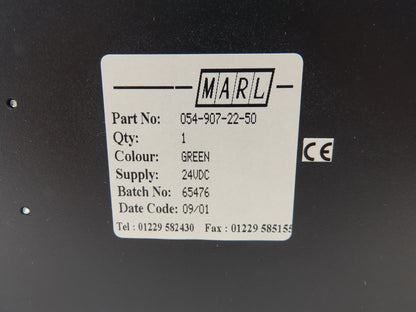 Marl 054-907-22-50 LED Bulkhead Very Low Intensity Green Light 24VDC Lot of 3