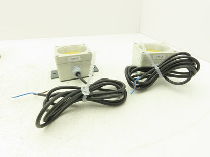 Marl 020-925-22-89 LED Cluster Light Yellow Clear Lens 24VDC W Cable Lot of 2