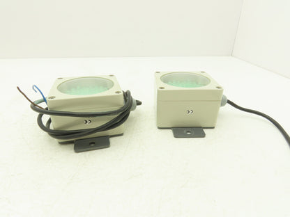 Marl 020-907-22-89 LED Cluster Light Green Clear Lens 24VDC W Cable Lot of 2