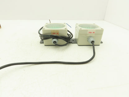 Marl 020-907-22-89 LED Cluster Light Green Clear Lens 24VDC W Cable Lot of 2
