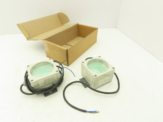 Marl 020-907-22-89 LED Cluster Light Green Clear Lens 24VDC W Cable Lot of 2