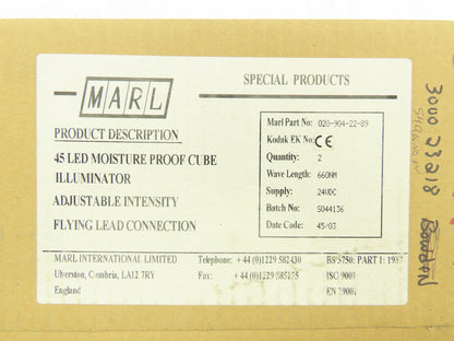 Marl 020-904-22-89 LED Cluster Light Red W Clear Lens 24VDC W Cable Lot of 2