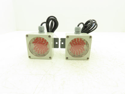 Marl 020-904-22-89 LED Cluster Light Red W Clear Lens 24VDC W Cable Lot of 2