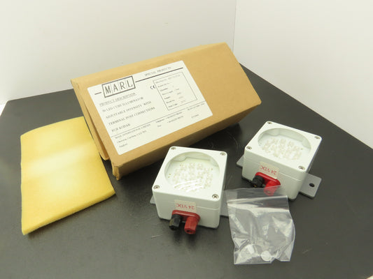 Marl 020-752-22-81 LED Cluster Light White W Clear Lens 24VDC W Cable Lot of 2