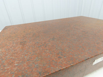 Red Toolroom Granite Surface Inspection Plate 35-3/4 x 24 x 4" Out of Gauge