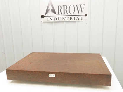 Red Toolroom Granite Surface Inspection Plate 35-3/4 x 24 x 4" Out of Gauge