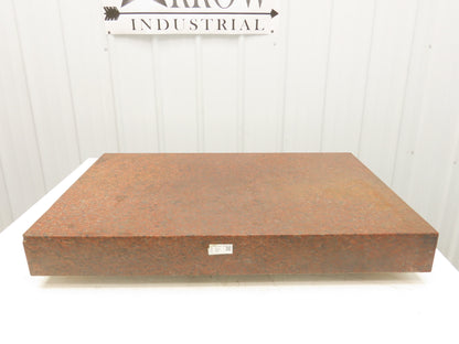 Red Toolroom Granite Surface Inspection Plate 35-3/4 x 24 x 4" Out of Gauge