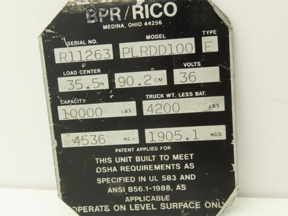 Sevcon 632T46226 Forklift DC Motor Speed Controller 48V Off Rico PLRDD100