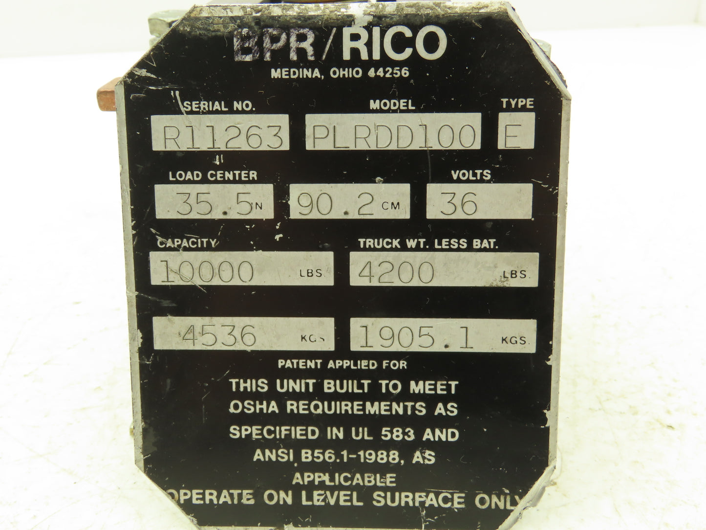 Rico GE 11000114 Forklift DC Motor Contactor 36V Off PLRDD100 GE CTTA150AH136XN