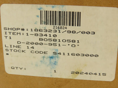 Hayward Gordon 5411603000 Mechanical Seal 2" T1 SGL BO(58)1O(58) 1-SC/SC/BUNA/SS