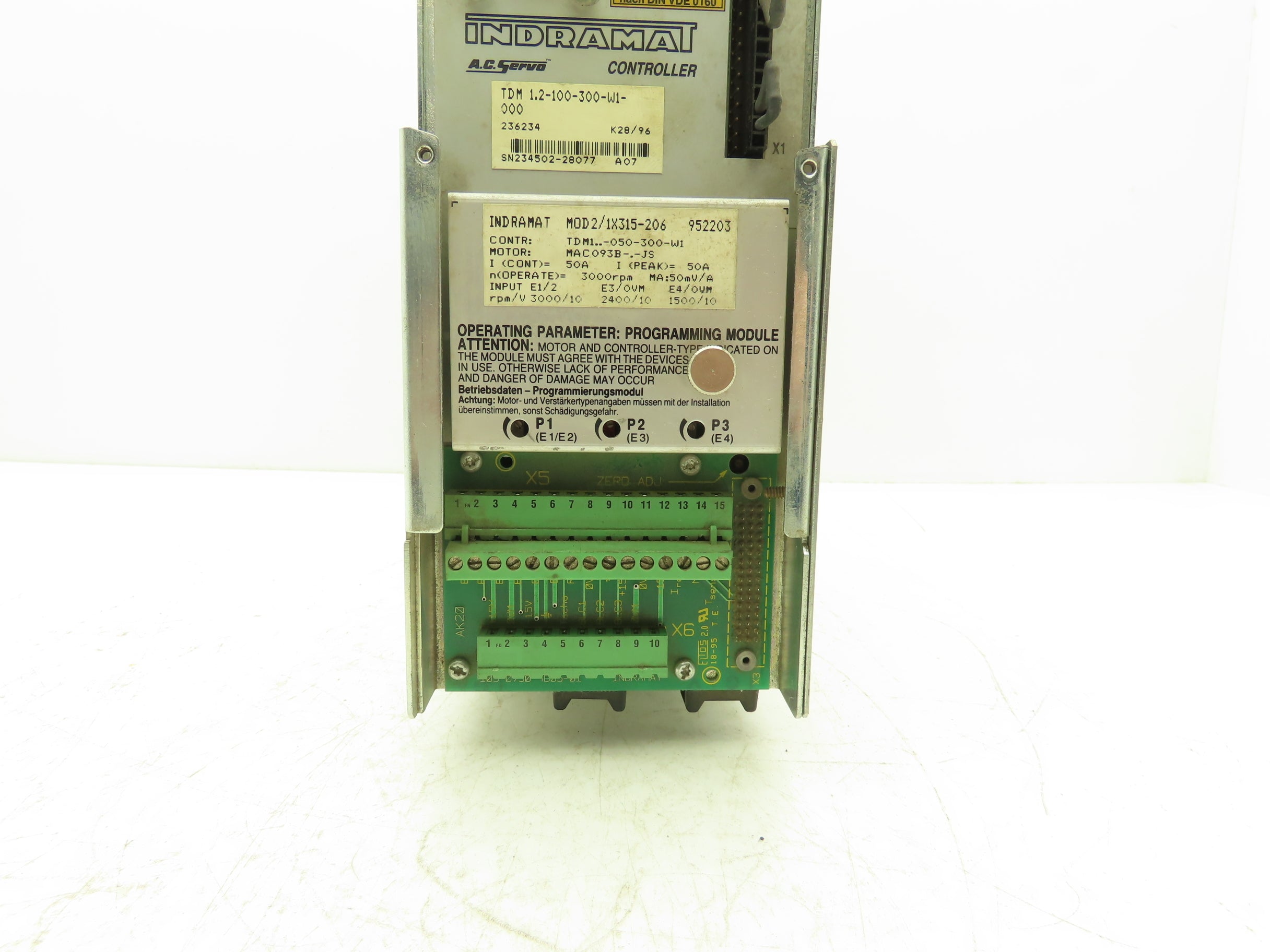 Indramat TDM 1.2100300W1000 236234 300VDC Digital AC Servo Control