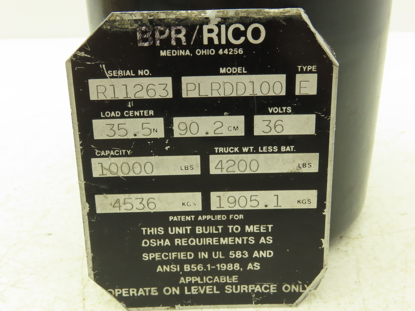 Rico Hydraulic Tank Assembly 2.5 Liter Off Rico PLR-100 Platform Truck