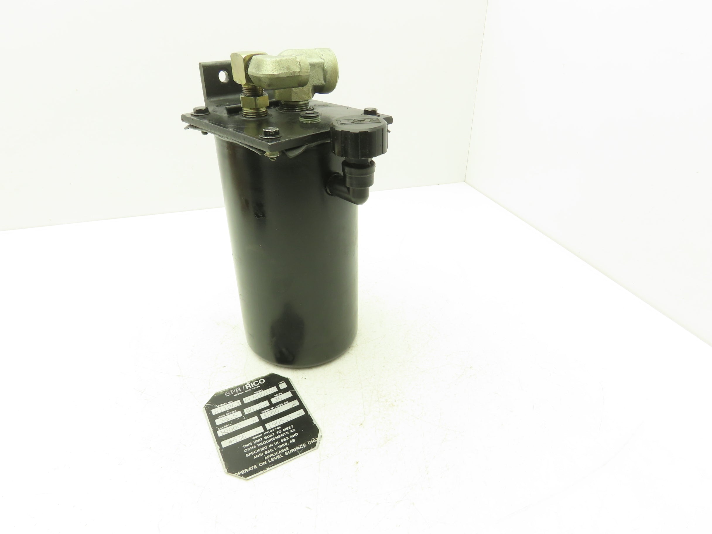 Rico Hydraulic Tank Assembly 2.5 Liter Off Rico PLR-100 Platform Truck ...