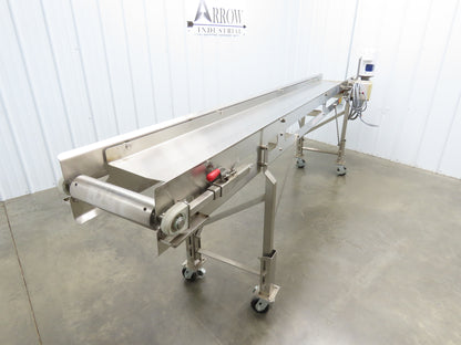 Best Industrial 12"x126" Sanitary Food Grade Conveyor 3PH VFD 36"H -No Belt
