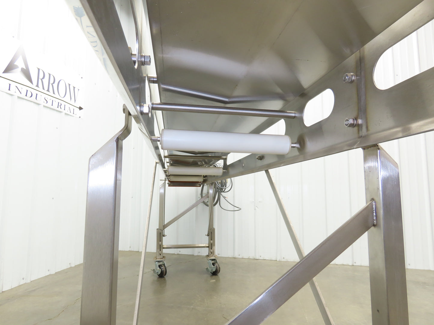 Best Industrial 12"x126" Sanitary Food Grade Conveyor 3PH VFD 36"H -No Belt