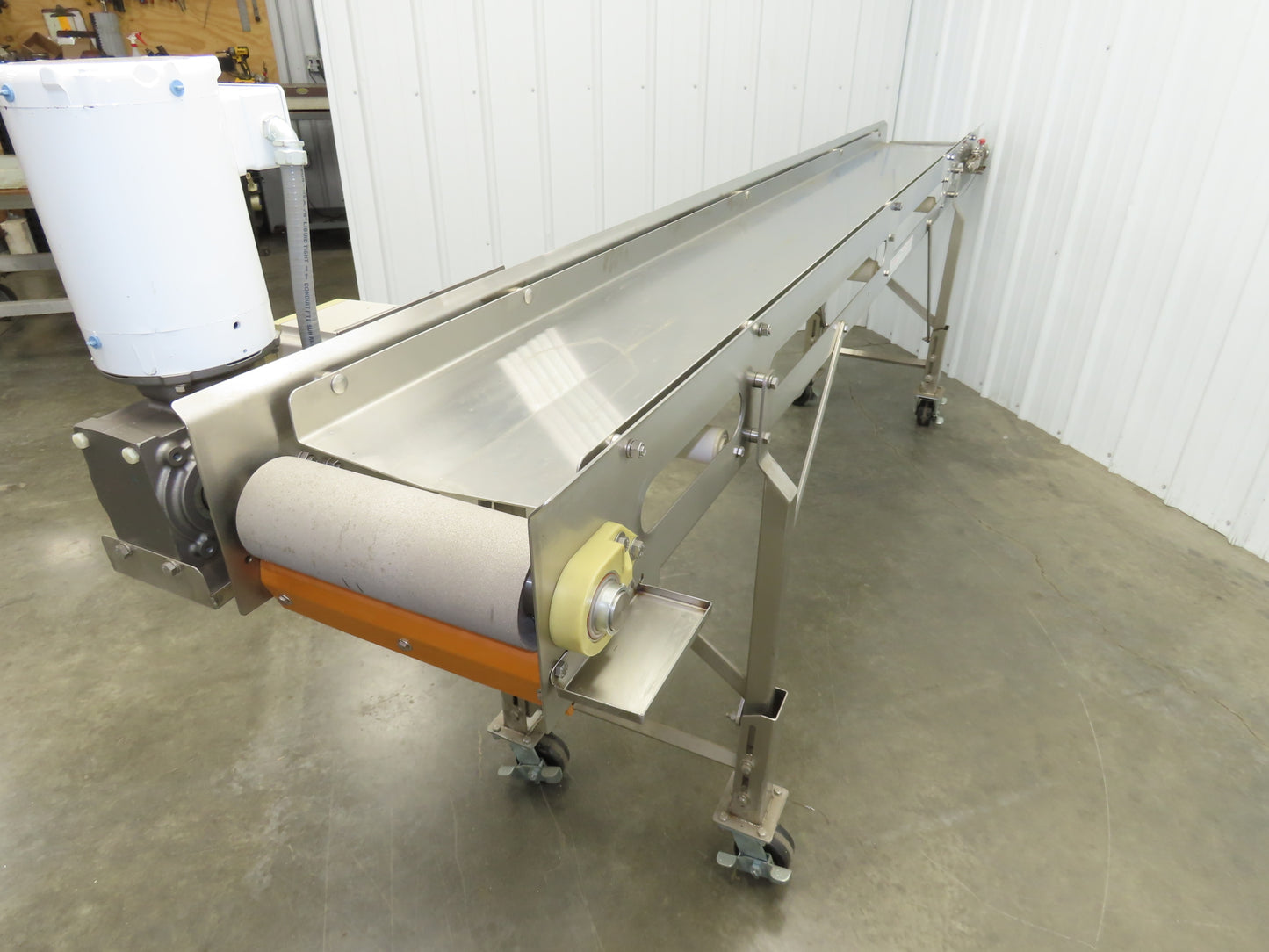 Best Industrial 12"x126" Sanitary Food Grade Conveyor 3PH VFD 36"H -No Belt
