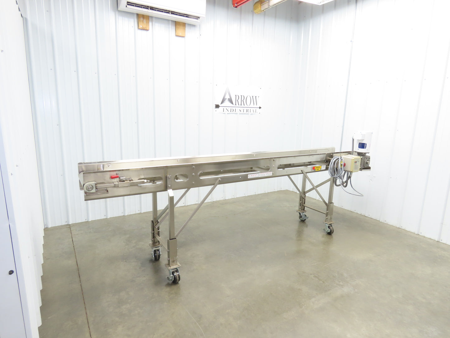 Best Industrial 12"x126" Sanitary Food Grade Conveyor 3PH VFD 36"H -No Belt