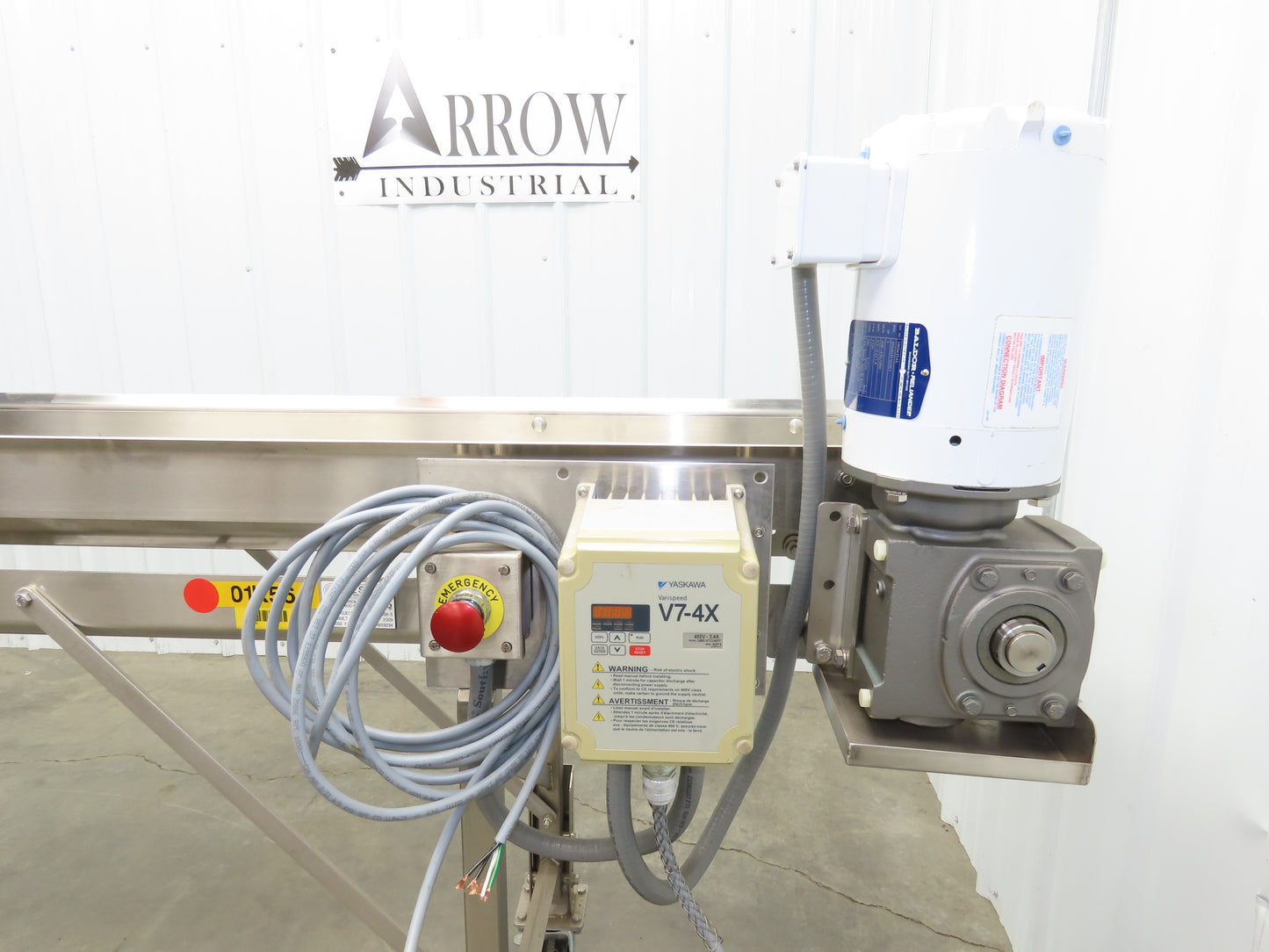 Best Industrial 12"x126" Sanitary Food Grade Conveyor 3PH VFD 36"H -No Belt