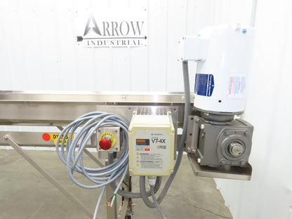 Best Industrial 12"x126" Sanitary Food Grade Conveyor 3PH VFD 36"H -No Belt