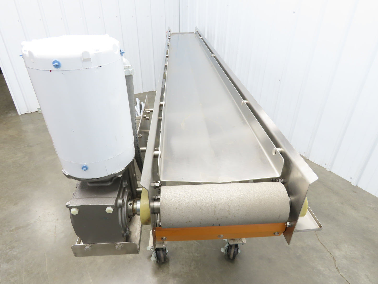 Best Industrial 12"x126" Sanitary Food Grade Conveyor 3PH VFD 36"H -No Belt