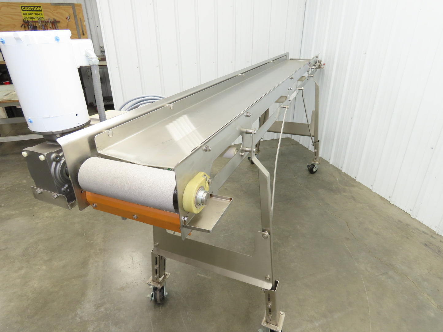 Best Industrial 12"x126" Sanitary Food Grade Conveyor 3PH VFD 45"H -No Belt