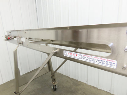 Best Industrial 12"x126" Sanitary Food Grade Conveyor 3PH VFD 45"H -No Belt