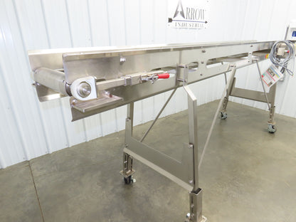 Best Industrial 12"x126" Sanitary Food Grade Conveyor 3PH VFD 45"H -No Belt