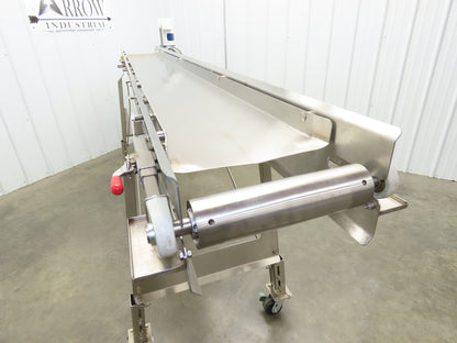 Best Industrial 12"x126" Sanitary Food Grade Conveyor 3PH VFD 45"H -No Belt