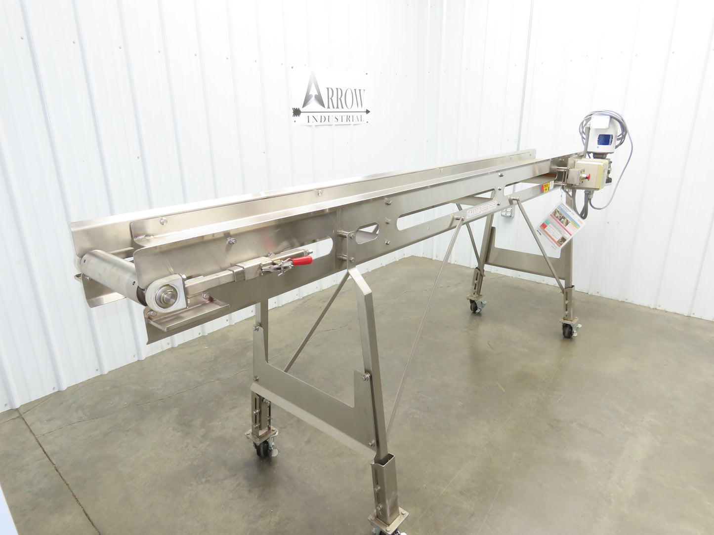 Best Industrial 12"x126" Sanitary Food Grade Conveyor 3PH VFD 45"H -No Belt