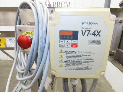 Best Industrial 12"x126" Sanitary Food Grade Conveyor 3PH VFD 45"H -No Belt