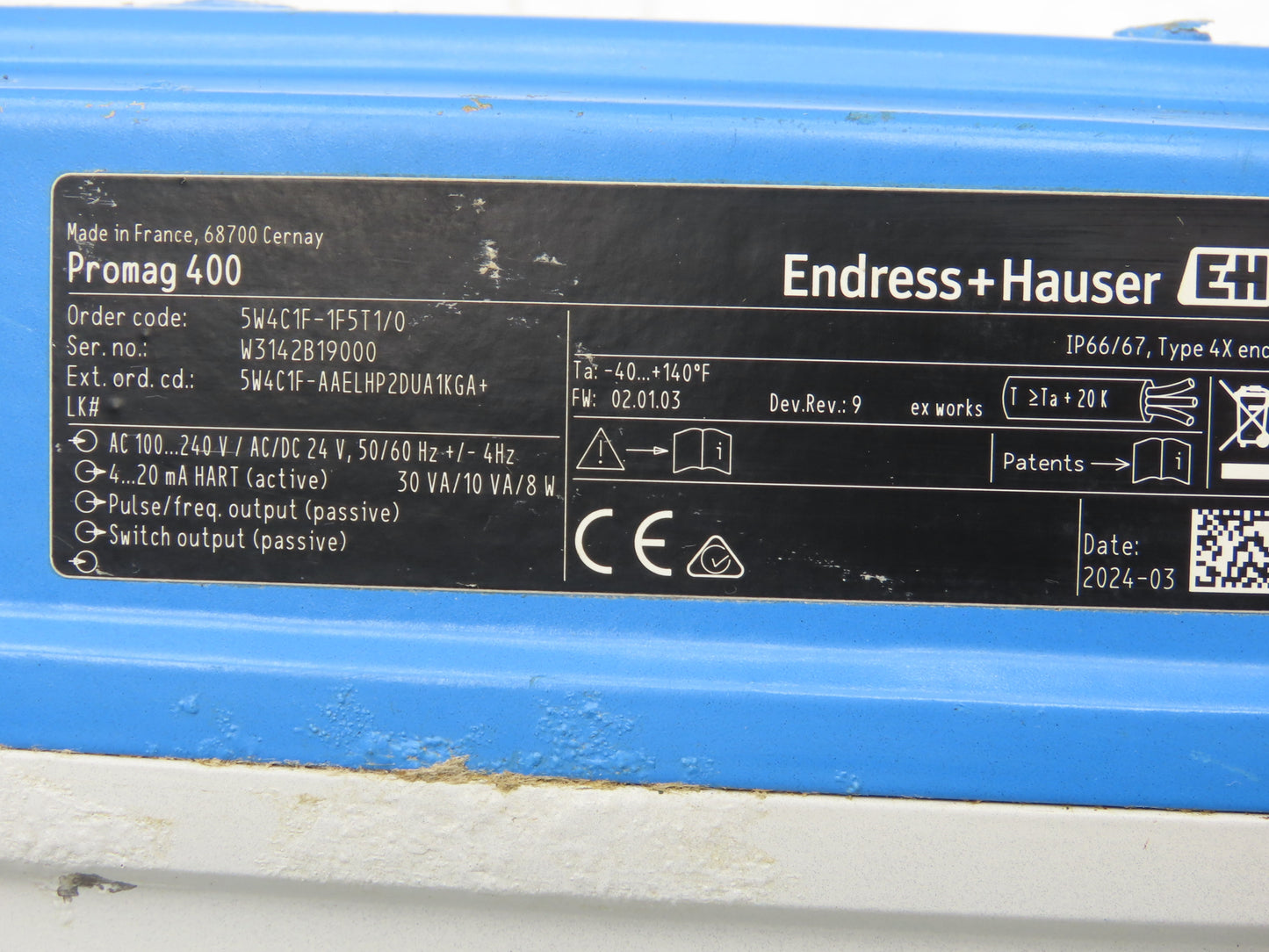Endress Hauser 5W4C1F-1F5T1/0 Promag W 400 Flow Meter Transmitter 6" Flanged