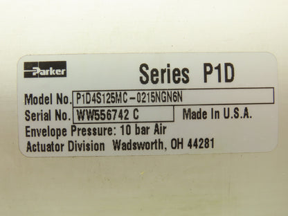 Parker P1D4S125MC-0215NGN6N Pneumatic Cylinder 125mm bore x 215mm Stroke 10 Bar