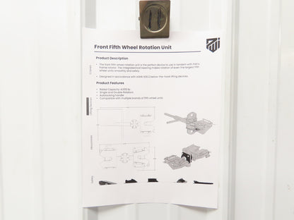PWI Front Fifth Wheel Rotation Unit Frame Chassis Rotator RV Trailer 4000lbs